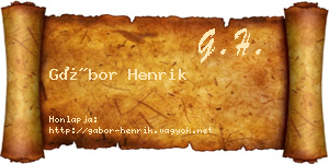 Gábor Henrik névjegykártya